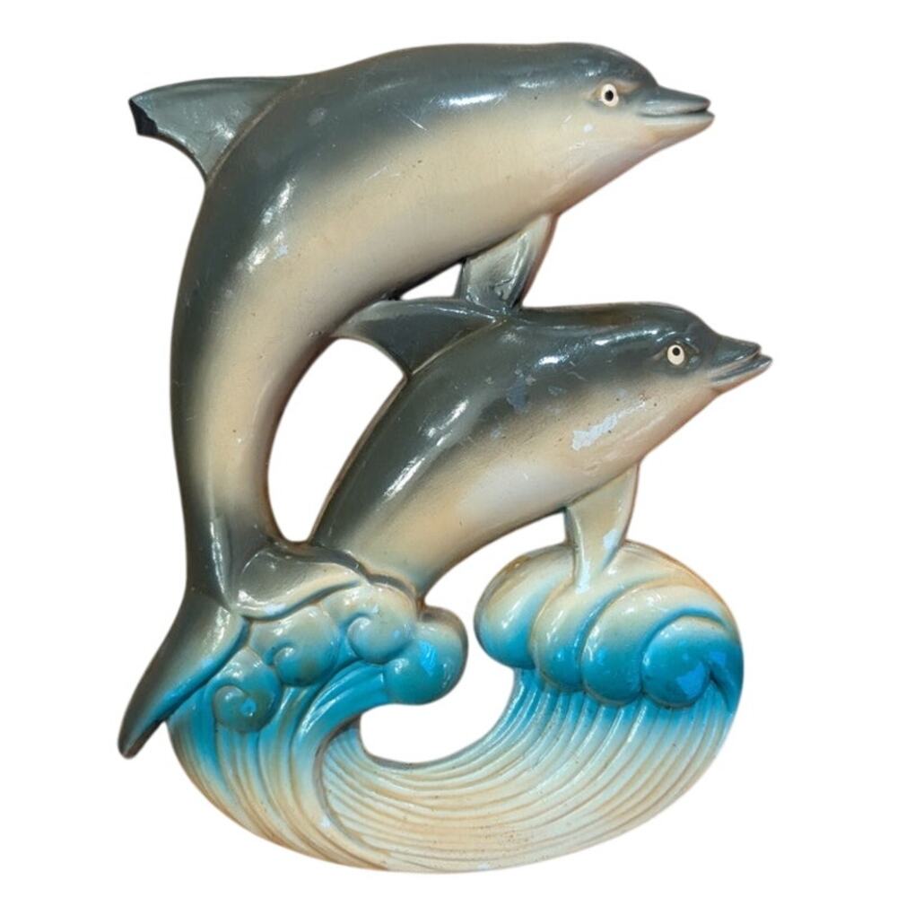 Vtg Dolphin Refrigerator Magnet Ocean Mammals